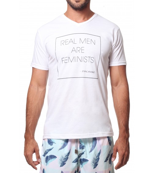 REAL MEN ARE FEMINISTS - HOMBRE - CUELLO V