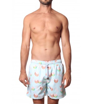 short playero para hombres con estampado de cocos