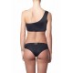bikini mujer negro un hombro clasico accesorios baño de oro