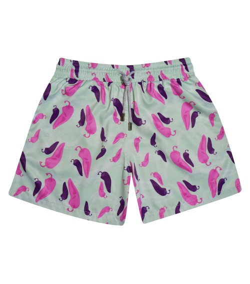 short bañador para hombres estampado rosado morado 