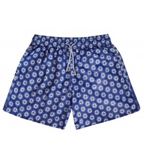 short hombres mosaico italiano estampado divertido color azul 