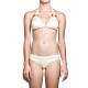 	womens pearl white bikini set triangle top gold plated accessory classic bottom
