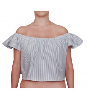 top off shoulders de rayas