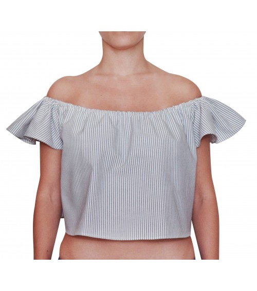 top off shoulders de rayas